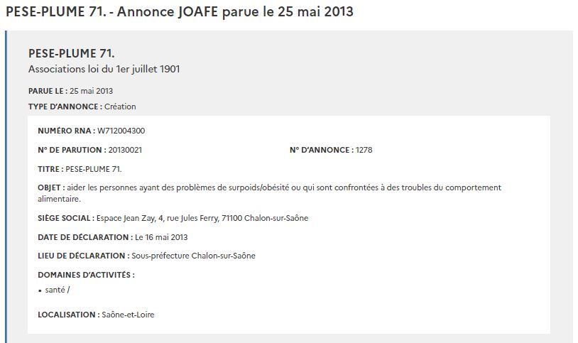Annonce JOAFE